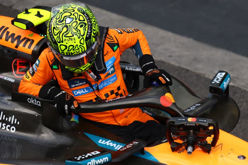 O britânico Lando Norris, líder da temporada da Fórmula 1, após a corrida sprint em Interlagos (Divulgação)