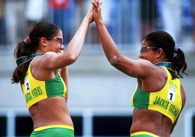 Jackie Silva e Sandra Pires, as primeiras campeãs olímpicas do Brasil (Foto: Reprodução)