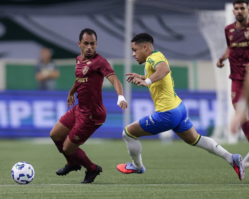 Lima e Vitor Roque em Palmeiras x Fluminense (Foto: Marcelo Gonçalves / Fluminense)