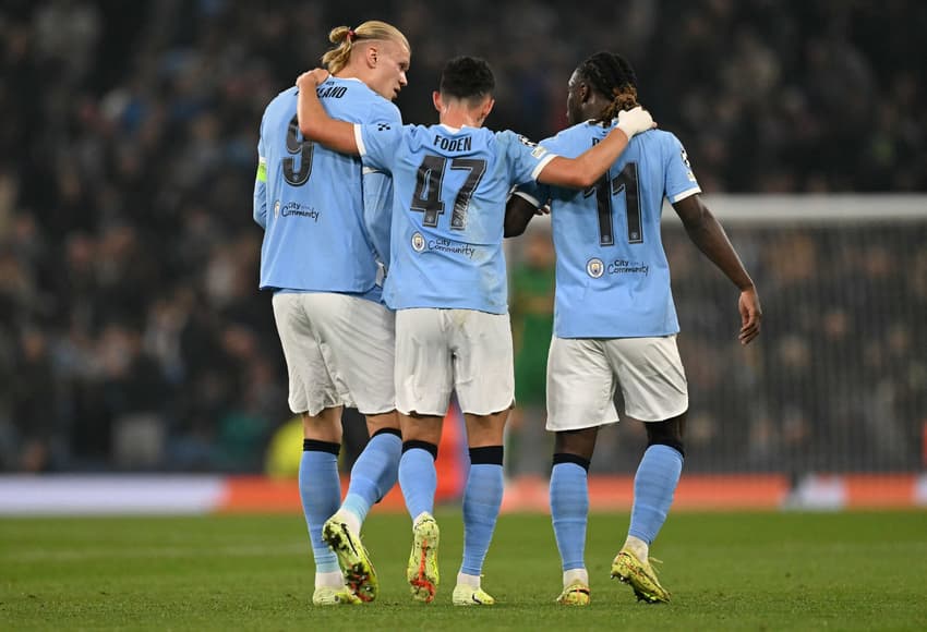 Pela Champions League, o Manchester City venceu o Borussia Dortmund por 4 a 1 (Foto: Oli SCARFF / AFP)
