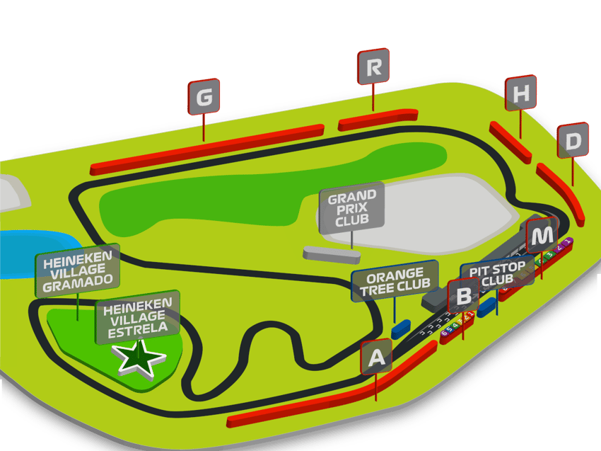 Mapa dos setores do GP de São Paulo de F1, no Brasil (Foto: Reprodução / Eventim)