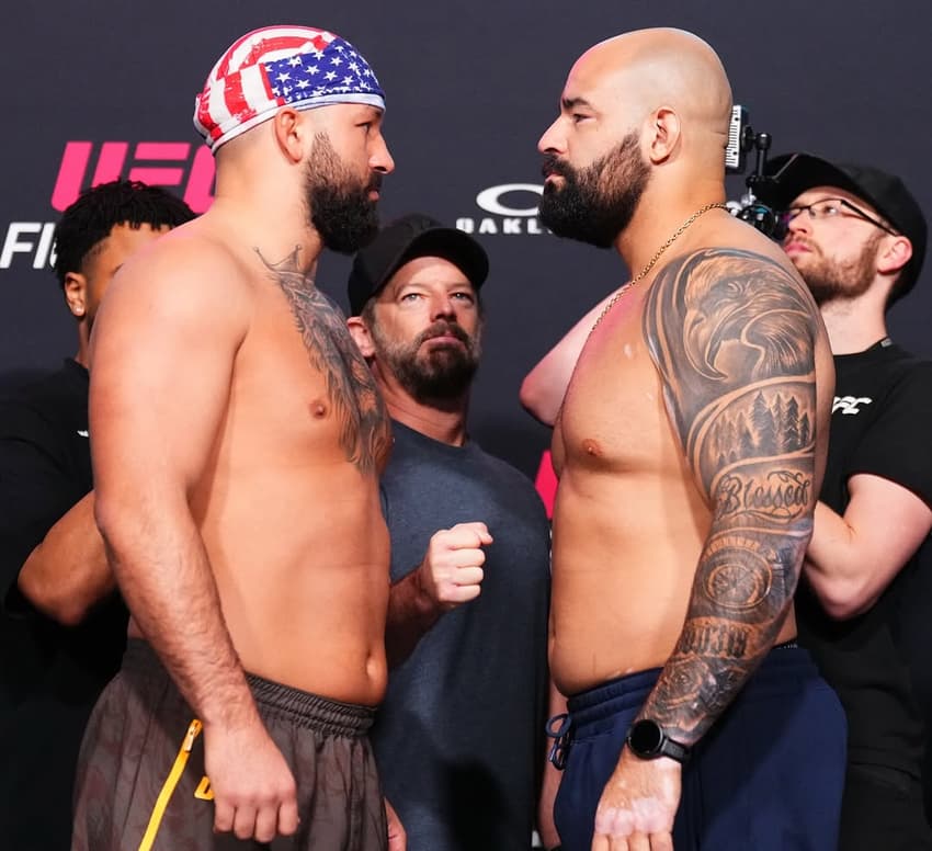 Max Gimenis e Josh Hokit em encarada no UFC (Foto: Reprodução/Instagram/Max Gimenis)