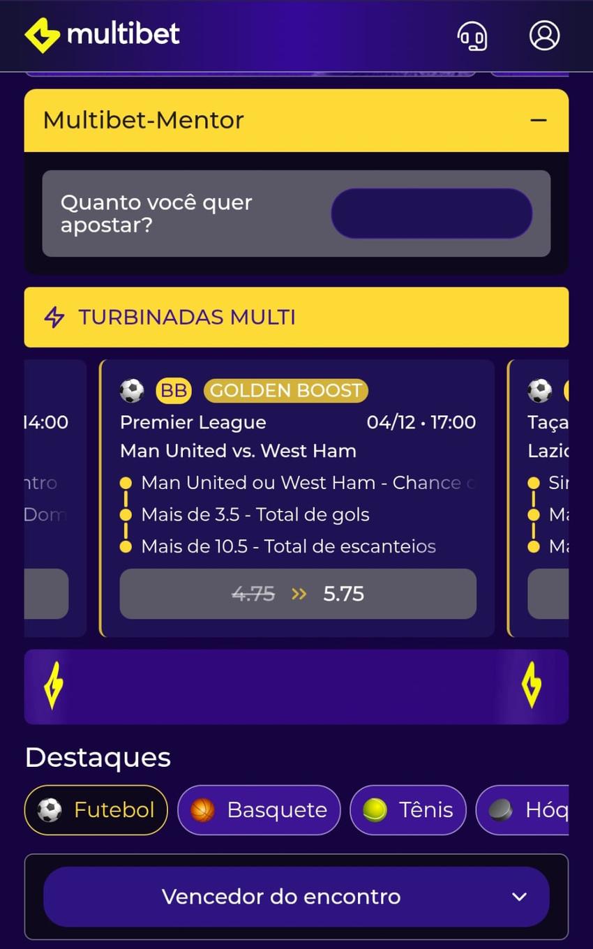 Captura de tela da página inicial da Multibet, uma das melhores casas de apostas esportivas da atualidade.