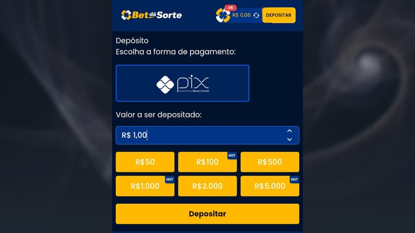 Captura de tela da plataforma de 1 real bet-da-sorte