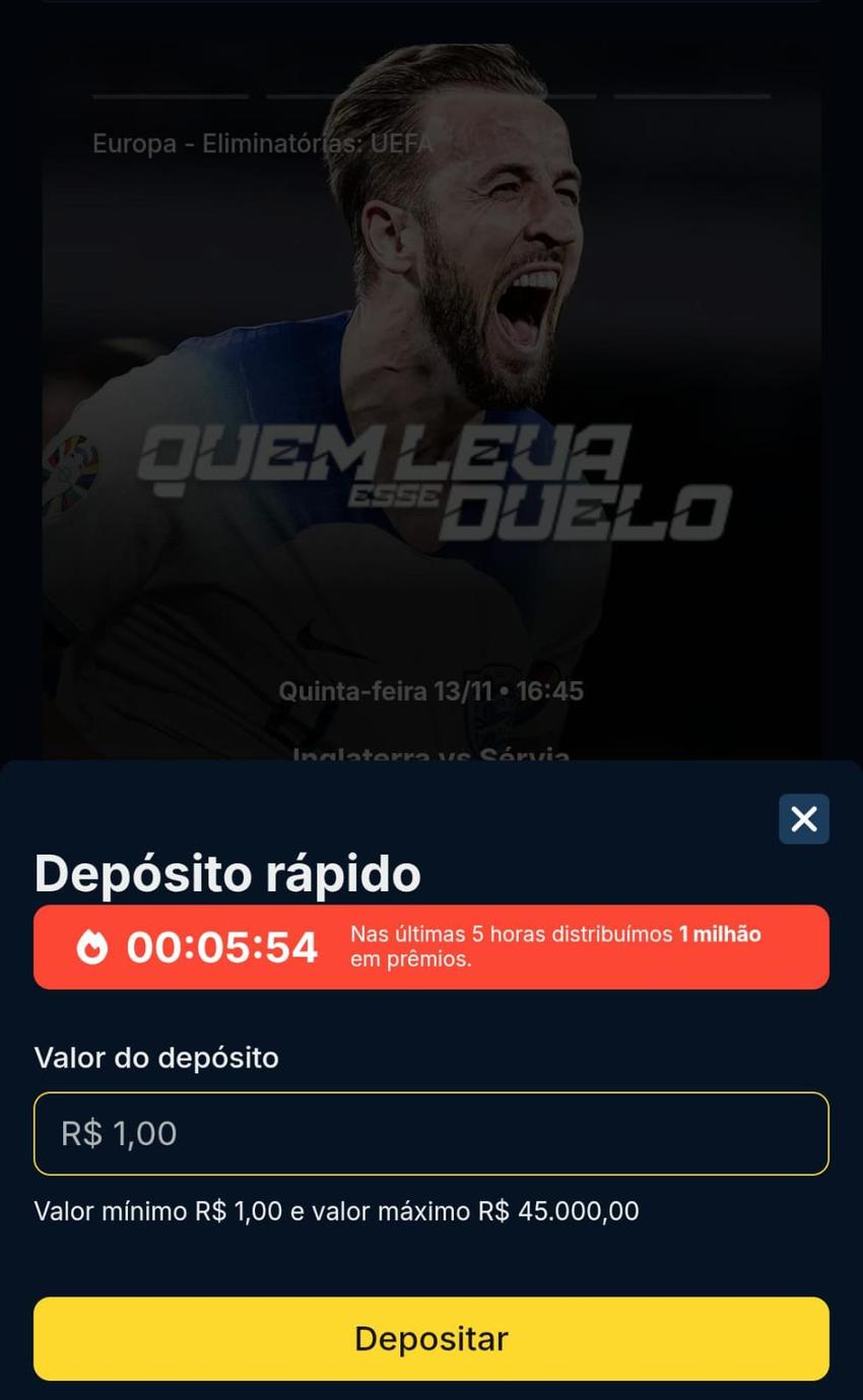 Captura de tela da plataforma de 1 real Estrela Bet.