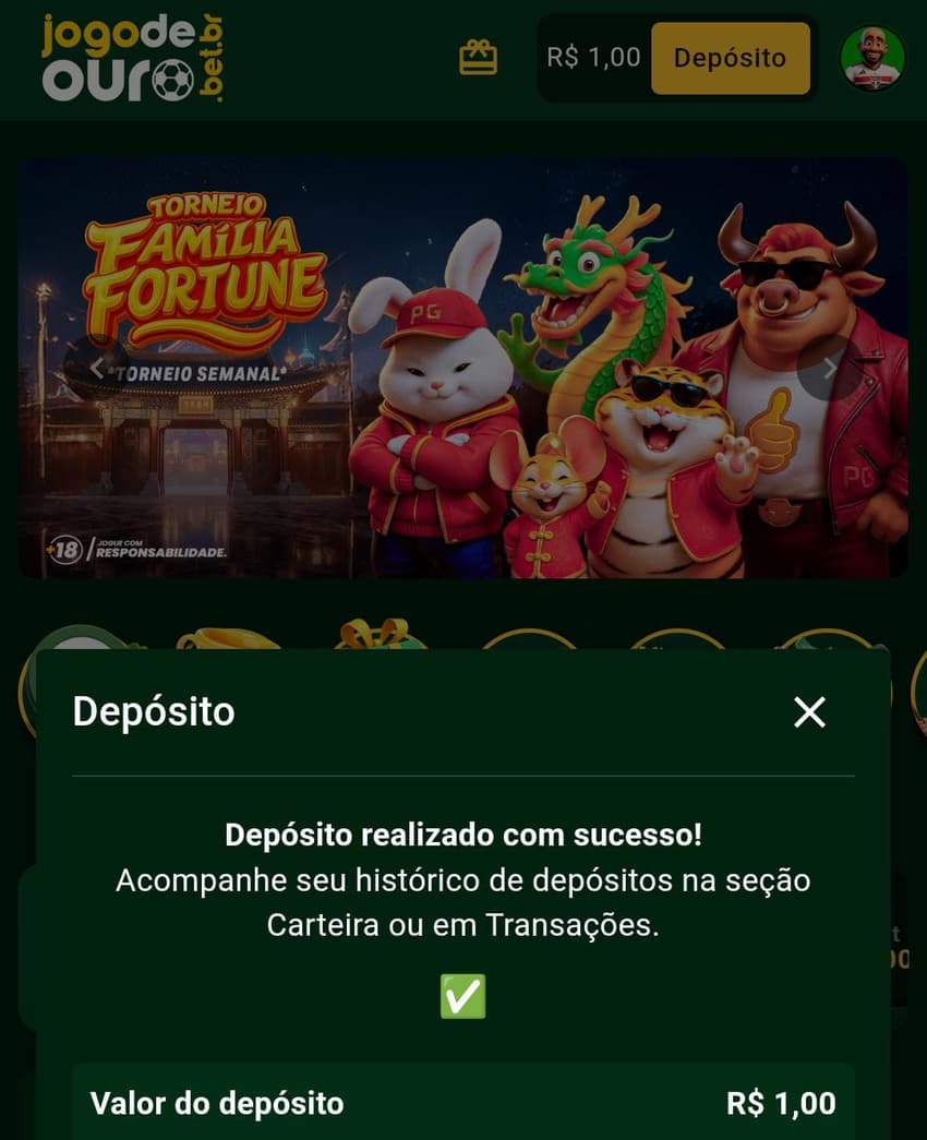 Captura de tela da plataforma de 1 real jogo-de-ouro.