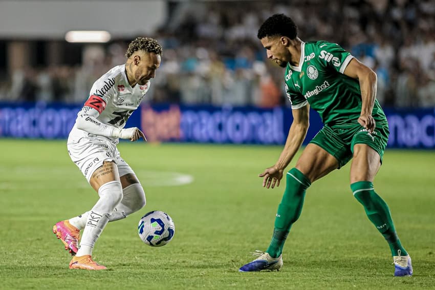 Neymar em ação em Santos x Palmeiras (Foto: Flavio Hopp/Noticia em Foto/Gazeta Press)