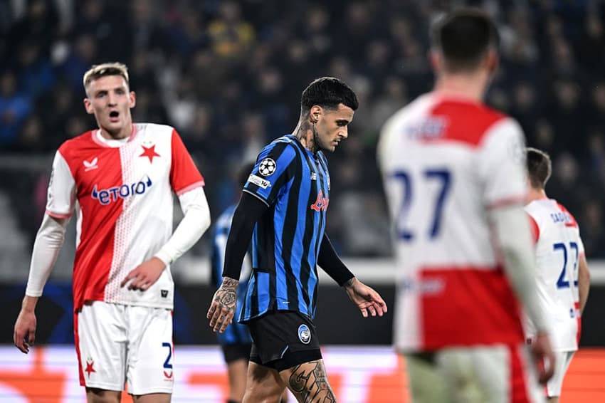 Slavia Praga conquistou seu único ponto na Champions contra a Atalanta (Foto: Reprodução/UEFA)