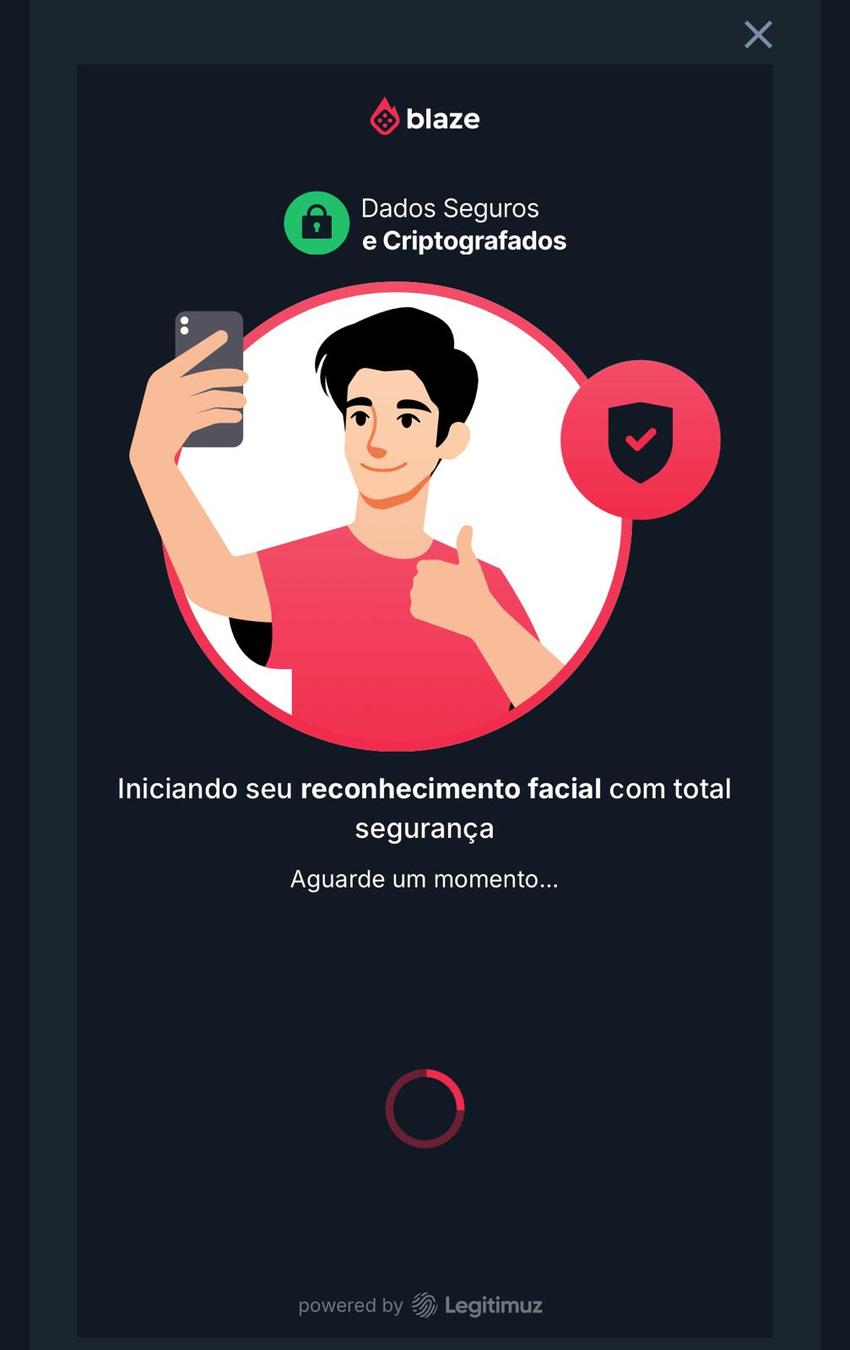Captura de tela de reconhecimento facial na Blaze.