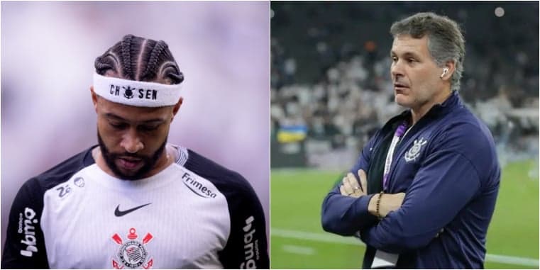 Memphis Depay e Armando Mendonça (Foto: Rodrigo Ponce Gazzanel/Agência Corinthians)