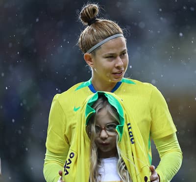 Fê Palermo, do Palmeiras, atuando pela Seleção Brasileira feminina. (Foto: Lívia Villas Boas/ CBF)
