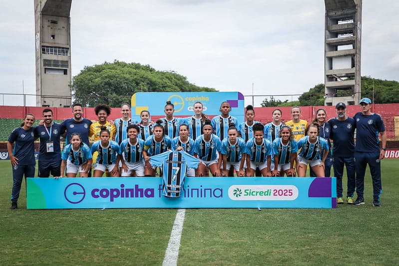 Grêmio conquista a primeira vaga na semifinal da Copinha feminina. (Foto: CAROLINE MOTTA/GRÊMIO FBPA)