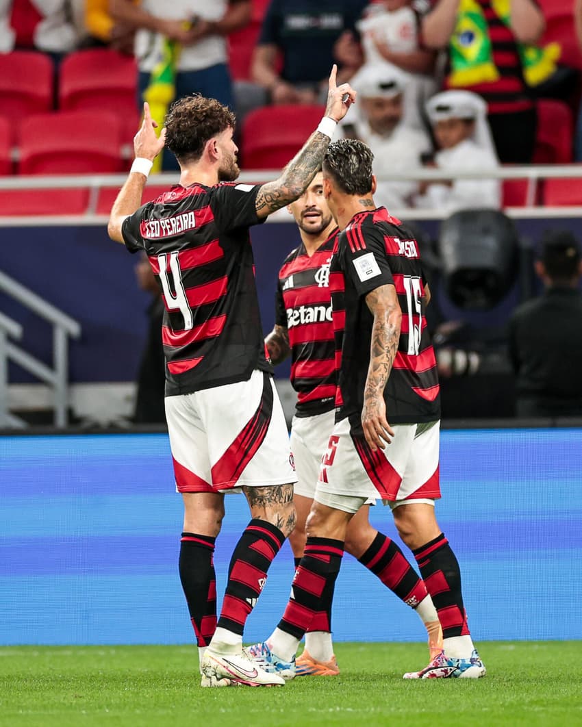Léo Pereira comemora gol do Flamengo contra o Pyramids (Foto: Gilvan de Souza/Flamengo)