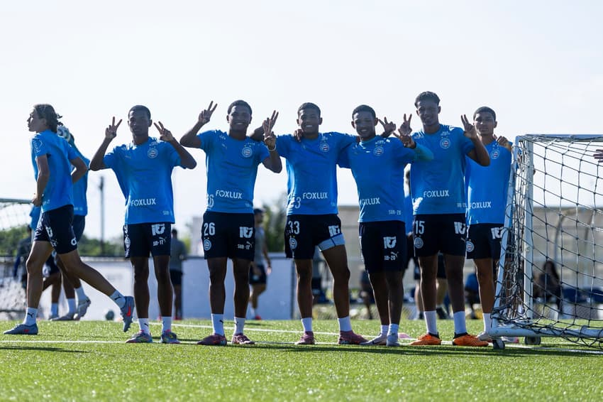 Atletas do sub-20 do Bahia em treino preparatório para Copinha (Foto: Rafael Rodrigues/ECB Instagram)