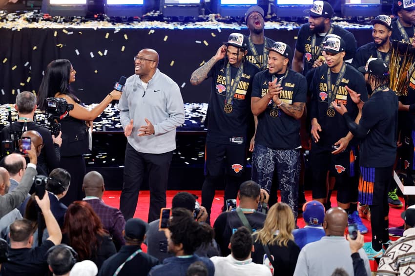 New York Knicks é campeão da NBA Cup (Foto: Steve Marcus / GETTY IMAGES NORTH AMERICA / Getty Images via AFP)