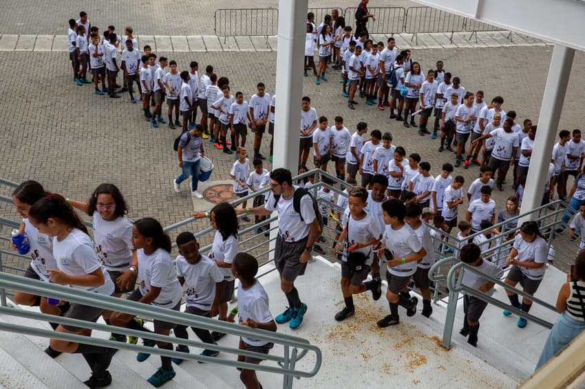 Crianças do projeto Craque do Amanhã na edição de 2024 (Foto: Reprodução)