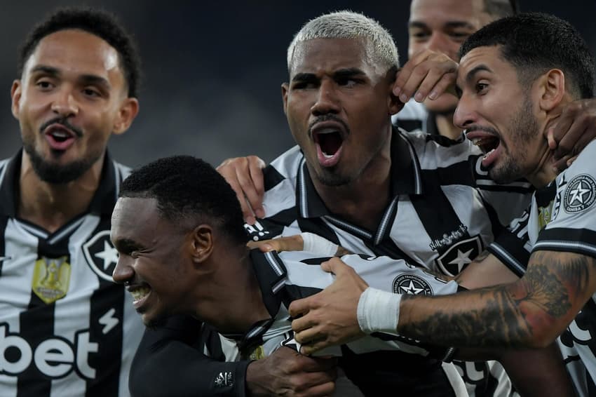 Jogadores do Botafogo comemoram gol no último confronto com o Bahia (Foto: Thiago Ribeiro / Agif / Gazeta Press)