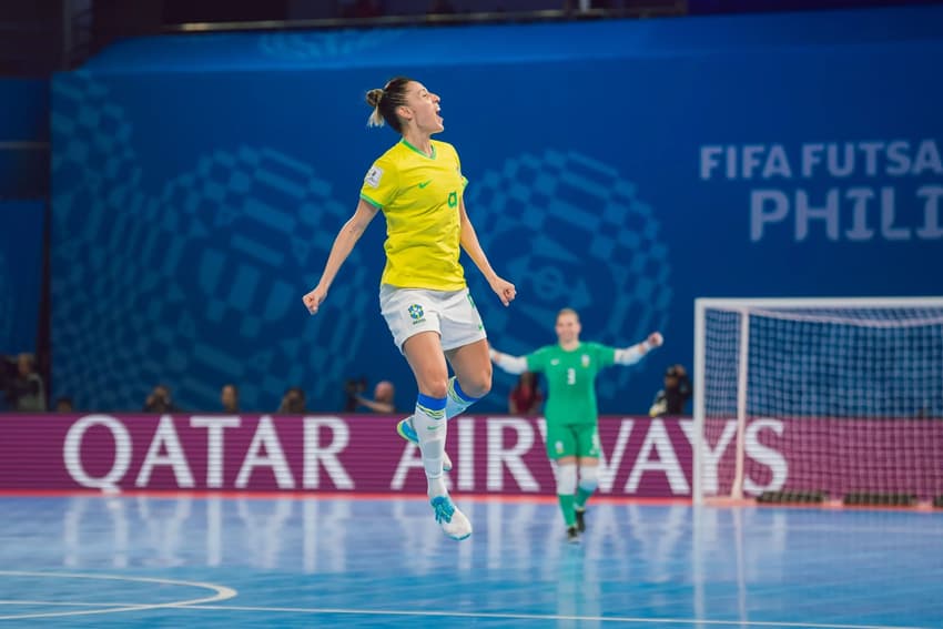 Brasil vence as quartas da Copa do Mundo Feminina de Futsal (Foto: Fabio Souza / CBF)