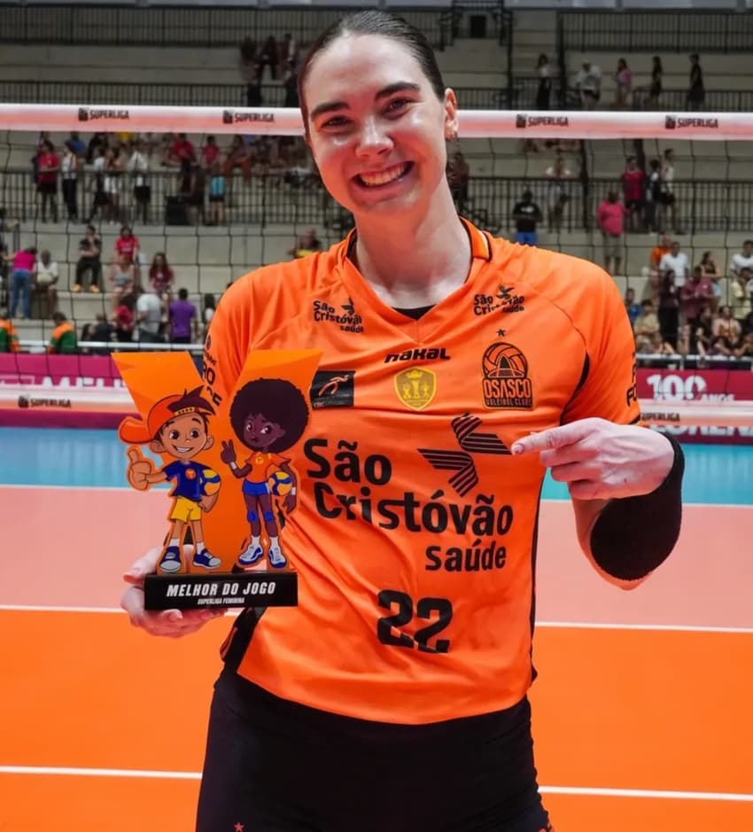 Catie Baird foi eleita a melhor jogadora da partida entre Sesi Bauru e Osasco pela Superliga Feminina (Foto: Carolina Oliveira / Osasco)