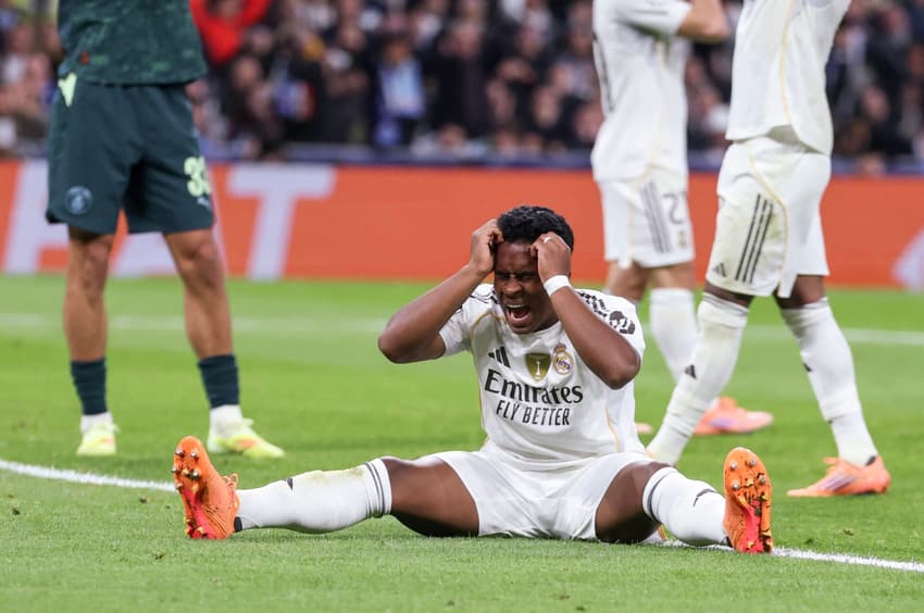 Endrick em Real Madrid x Manchester City (Foto: Thomas COEX / AFP)