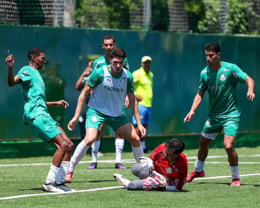 Elenco do Palmeiras durante prepração para a Copinha (Foto: Fabio Menotti/Palmeiras/by Canon)