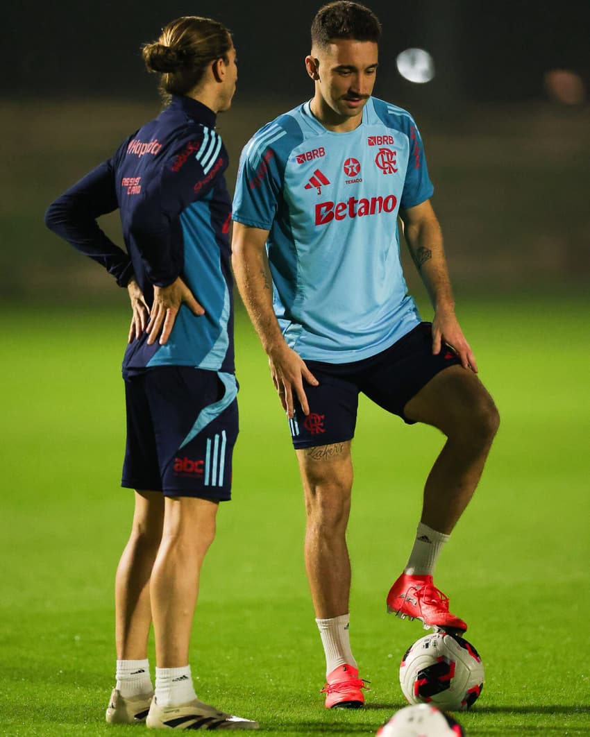 Filipe Luís Léo Ortiz Flamengo treino Catar Intercontinental