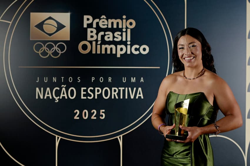 Ana Sátila no Prêmio Brasil Olímpico 2025 (Foto: Alexandre Loureiro/ COB)