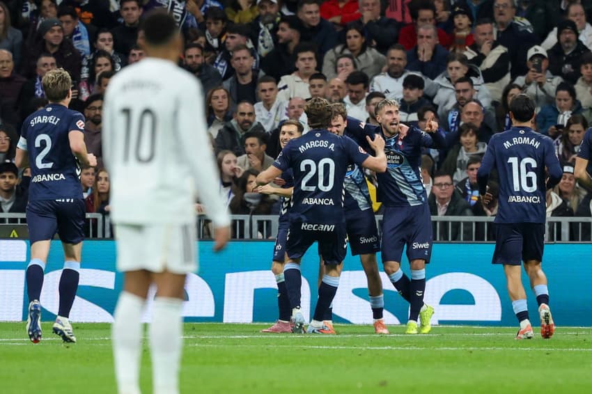 Pela 15ª rodada de La Liga, o Celta de Vigo venceu o Real Madrid por 1 a 0 (Foto: Thomas COEX / AFP)