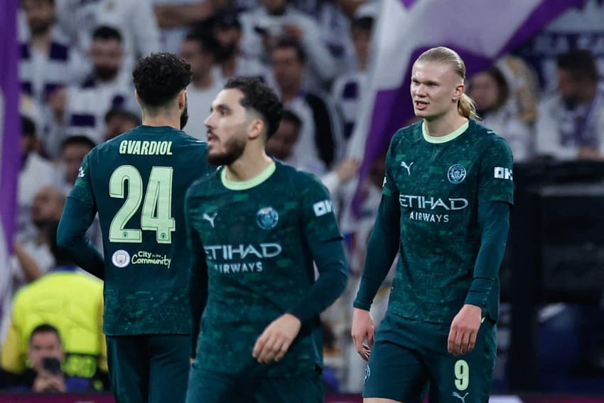 Pela Champions League, o Manchester City venceu o Real Madrid por 2 a 1 (Foto: Oscar DEL POZO / AFP)