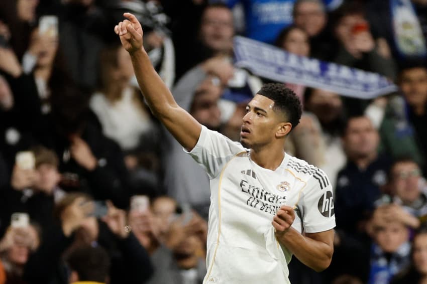 Com gols de Bellingham e Mbappé, o Real Madrid venceu o Sevilla por 2 a 1, por La Liga (Foto: Oscar DEL POZO / AFP)
