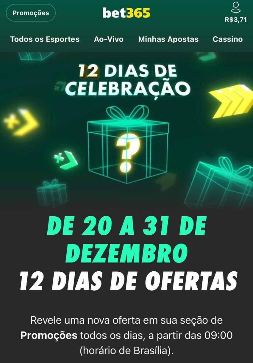 Captura de tela da promoção "12 Dias de Celebração", feita no dia 23/12/2025.