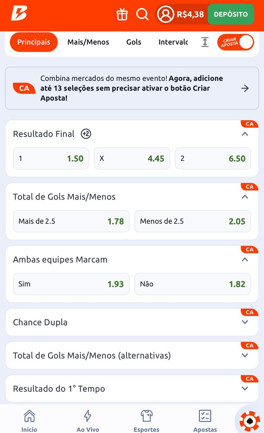 Captura da tela de Criar Aposta da Betano na Copa do Mundo 2026.