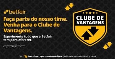 Captura de tela promocional do Clube de Vantagens Betfair.