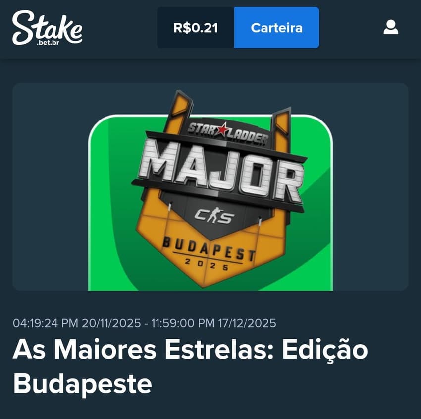 Captura de tela de promoção de apostas eSports na Stake