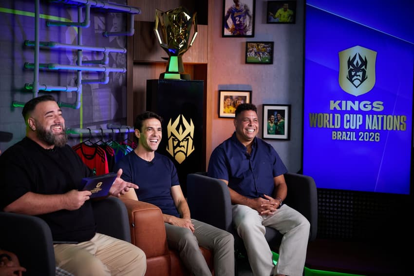 Ronaldo e Kaká participaram da live da Kings League para falar sobre a Copa do Mundo da modalidade criada por Piqué (Foto: Divulgação)<br>
