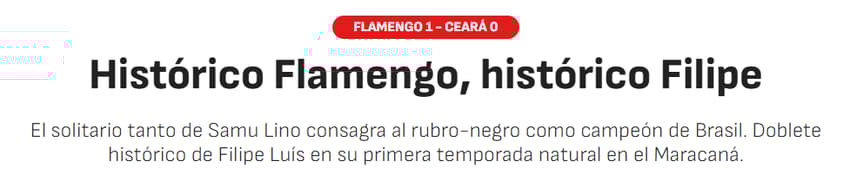Jornal "As" sobre o título do Flamengo no Brasileirão (Foto: Reprodução/As)