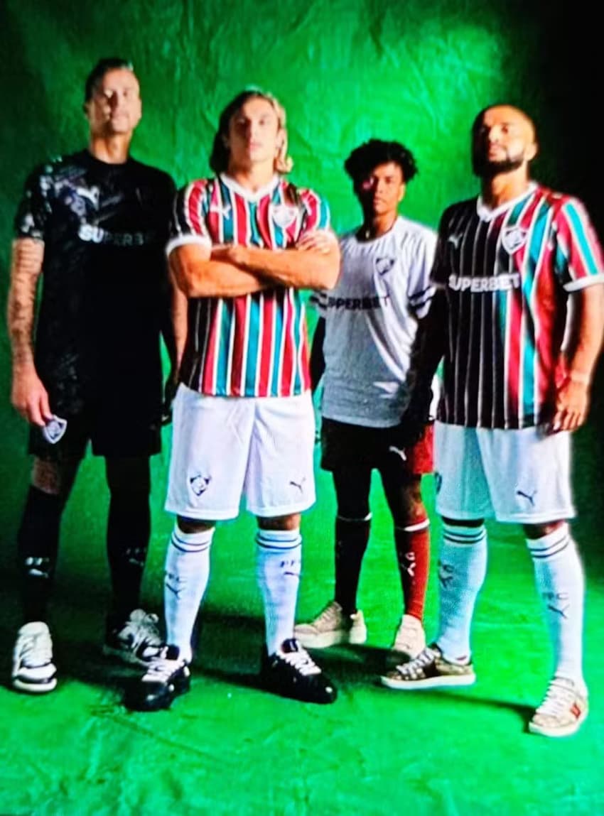 Imagem vazada dos novos uniformes do Fluminense com a Puma (Foto: Reprodução)