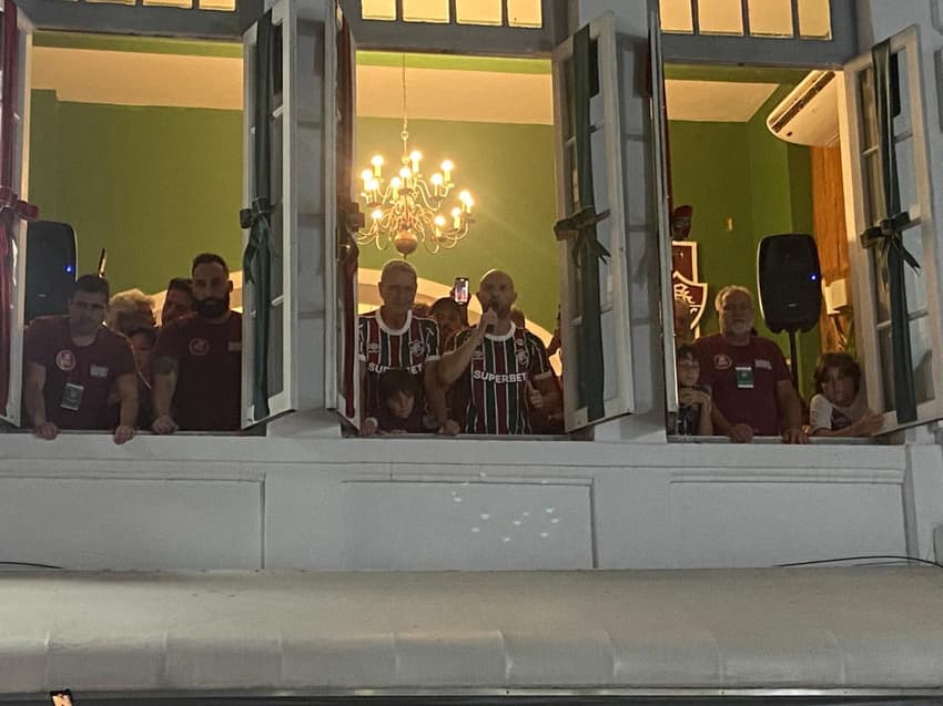 Chapa de Mattheus Montenegro comemora vitória nas eleições do Fluminense (Foto: Pedro Brandão/ Lance!)