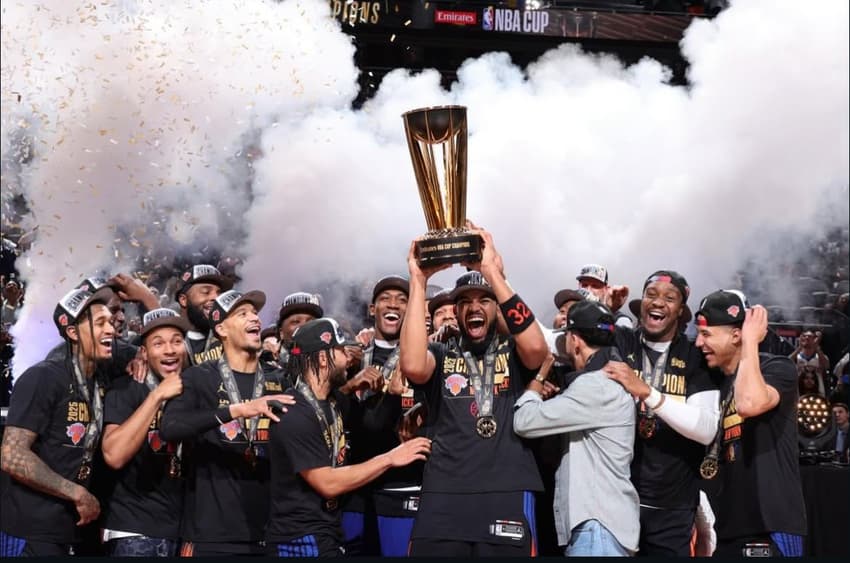 New York Knicks vence Spurs e é campeão da NBA Cup (Foto: Reprodução Instagram Knicks)