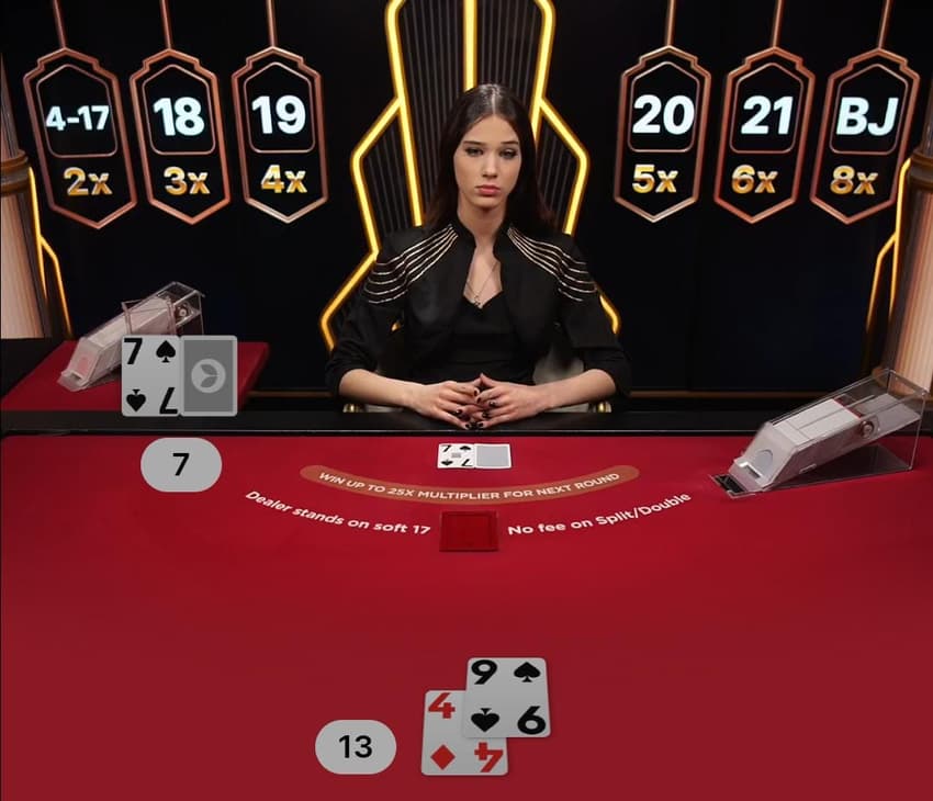 Captura de tela do jogo Lighting Blackjack no cassino KTO