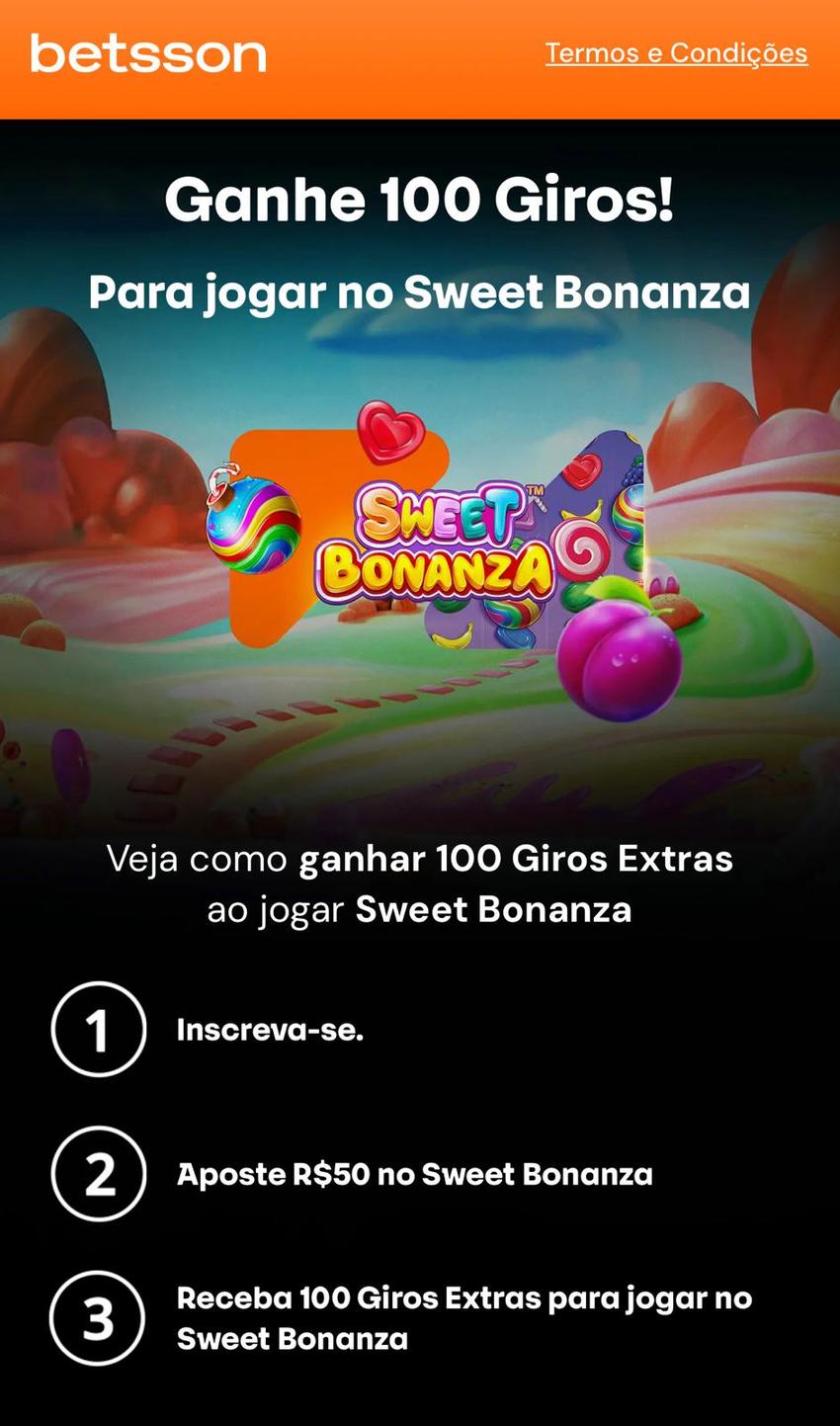 Captura da tela de promoção com giros grátis na Betsson.