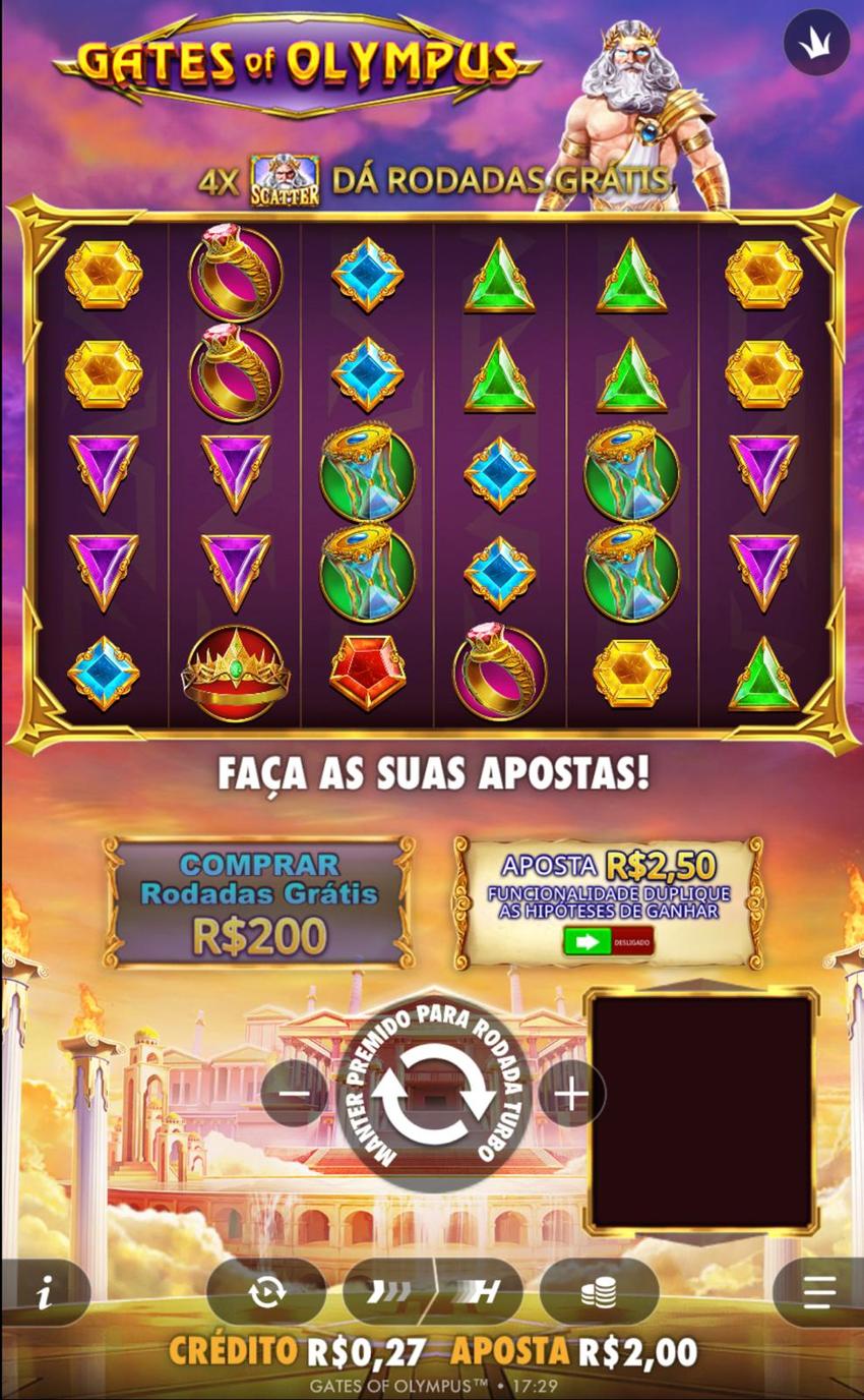 Captura de tela do Gates of the Olympus na Bet7K.