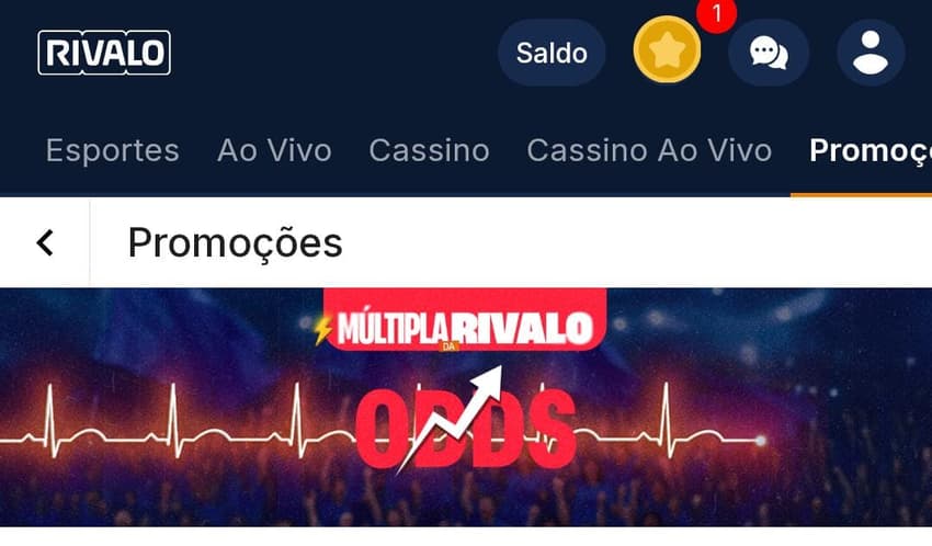 Captura de tela da promoção Múltipla da Rivalo