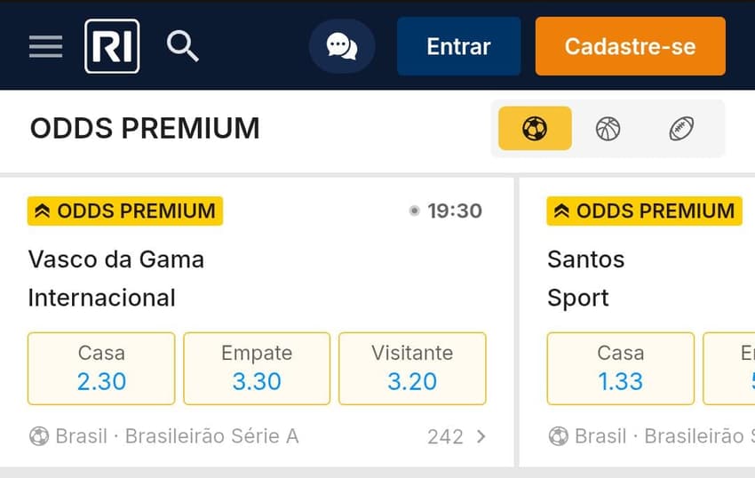 Captura de tela do bônus da Rivalo Odds Premium