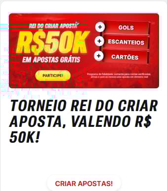 Captura de telacom o Torneio Rei do Criar aposta valendo R$50 mil na Superbet