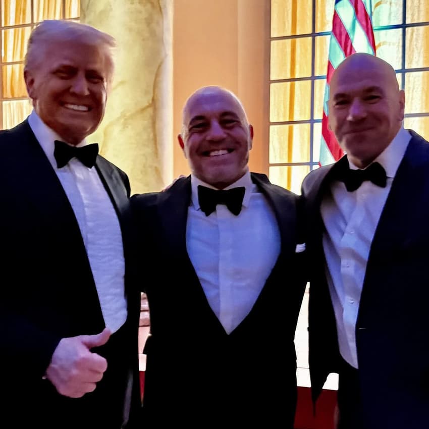 Trump com Joe Rogan (c) e Dana White (esq), CEO do UFC (Foto: Reprodução Instagram Dana White)