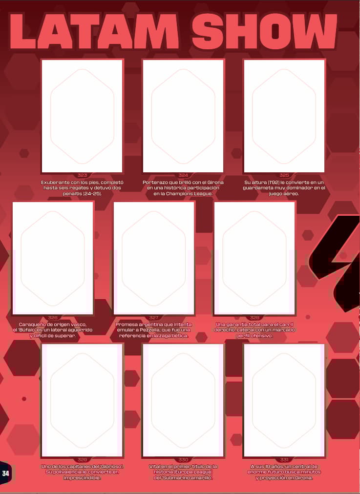 Destaques sul-americanos ganham seção no novo álbum da Panini da LaLiga 2025/26 (Foto: Reprodução)