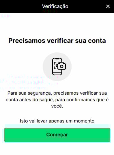 Captura da tela de verificação de identidade na KTO.