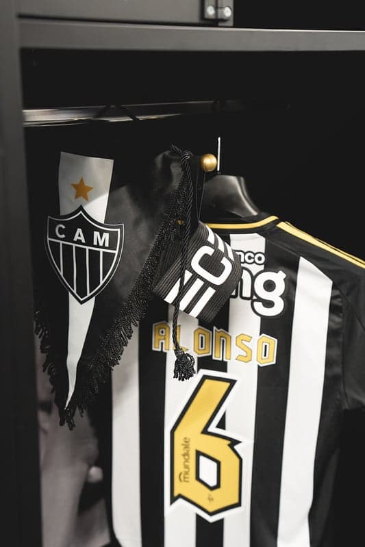 vestiário do Atlético pronto para a partida contra o Palmeiras (Foto: Pedro Souza / Atlético)