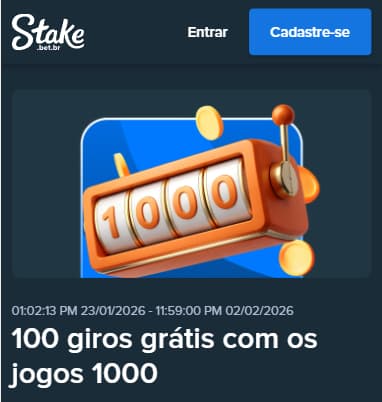 Captura de tela do bônus de giros grátis na Stake